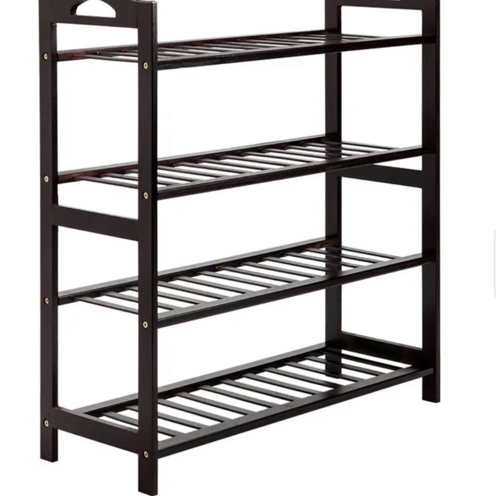 4-Tier Bamboo Shoe Rack Entryway Shoe Shelf Storage Organizer Brown